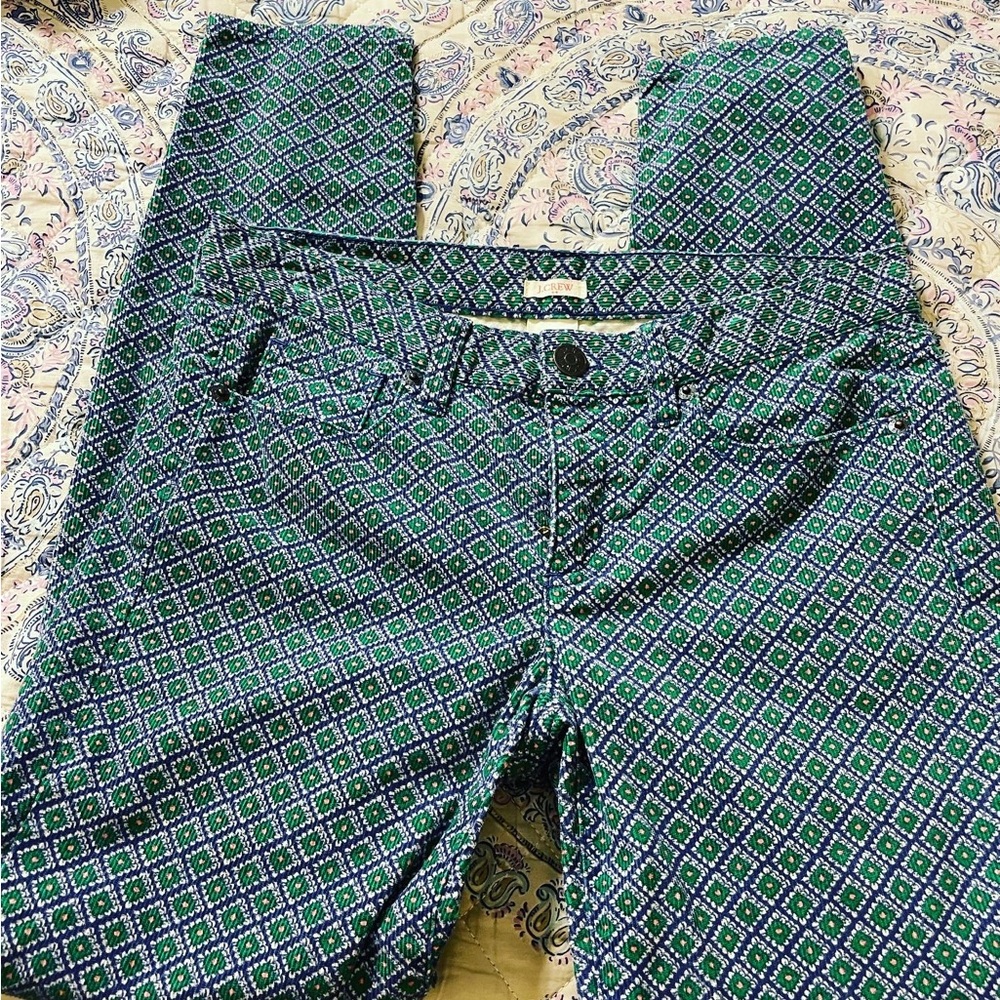 J. Crew Patterned Corduroy Skinny Pants Size 27